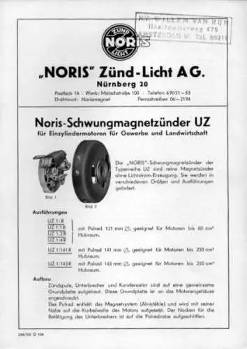 Noris Schwungmagnetzünder UZ 2.1954