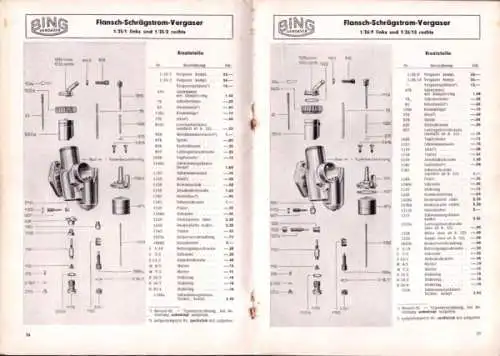 Bing Handbuch für Vergaser 10.1953