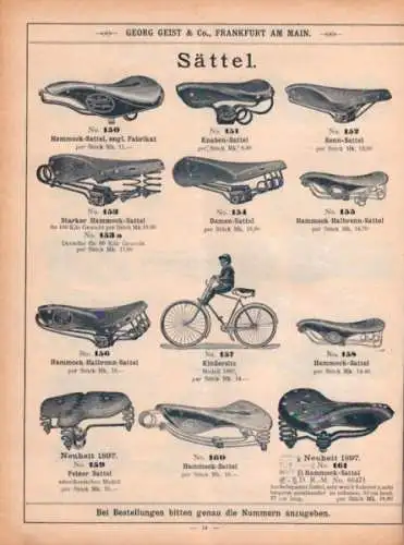 Georg Geist Illustrierte Preisliste Velocized Artikel 1897/98