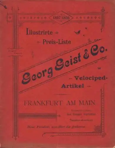 Georg Geist Illustrierte Preisliste Velocized Artikel 1897/98