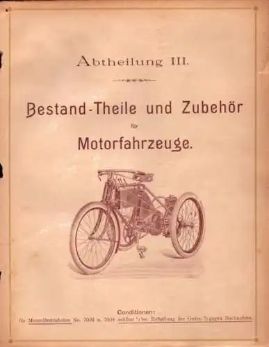 Ellis Menke Fahrradbestandteile und Zubehör Katalog 1899