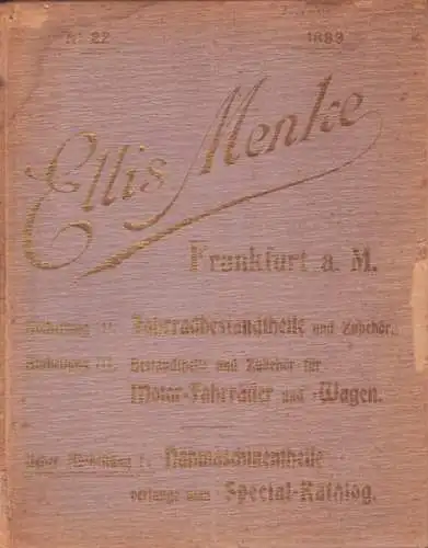 Ellis Menke Fahrradbestandteile und Zubehör Katalog 1899