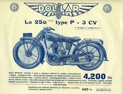 Dollar 250 ccm Prospekt 1929