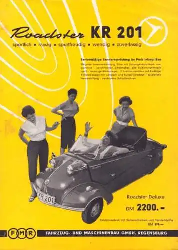 Messerschmitt KR 201 Roadster Prospekt 1950er Jahre