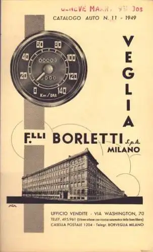 Fratelli Borletti Veglia Apparecchi per Auto Moto Avio 1949