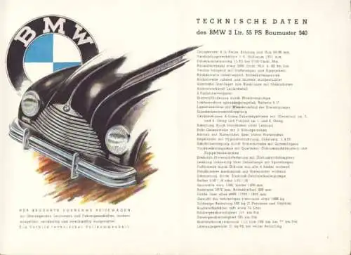 EMW - BMW Baumuster 340 Prospekt ca. 1949