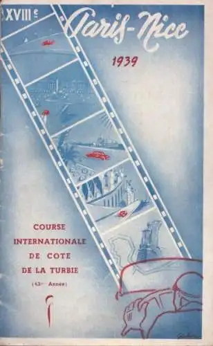 Programm XVIII e Paris-Nice Course International 1939