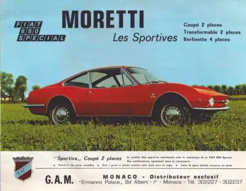 Moretti / Fiat 850 Special Prospekt ca. 1970