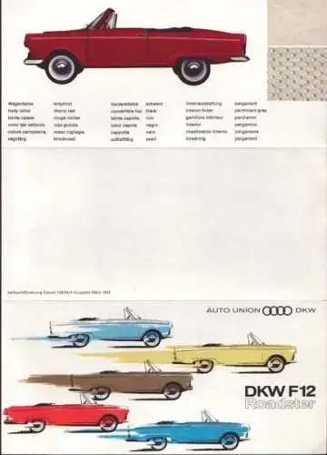 DKW F 102 Roadster Farben 3.1964
