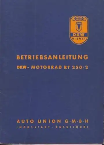DKW RT 250/2 Bedienungsanleitung 1954