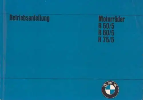 BMW R 50/5 60/5 75/5 Bedienungsanleitung 1.1973