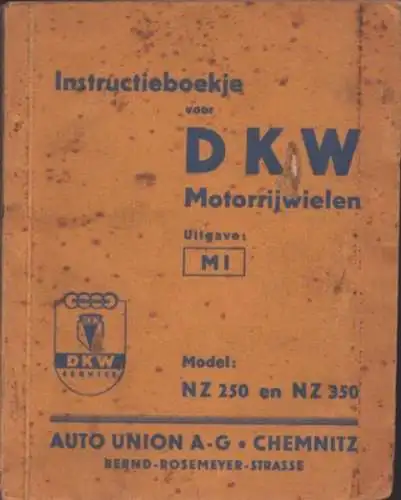 DKW NZ 250 350 Bedienungsanleitung / Instructieboekje 12.1938
