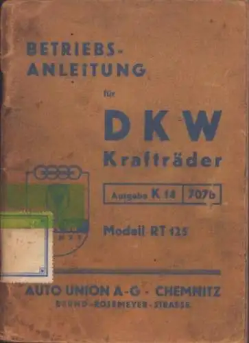 DKW RT 125 Bedienungsanleitung 6.1940