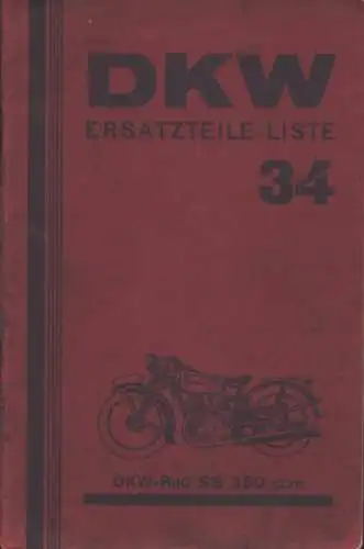 DKW SB 350 Ersatzteilliste Nr. 34 6.1934