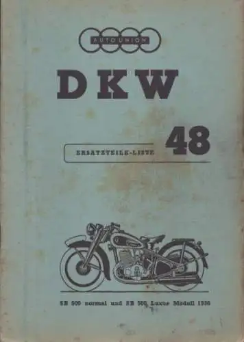 DKW SB 500 Ersatzteilliste Nr. 48 1936