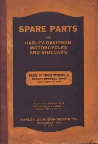 Harley-Davidson Ersatzteilliste Modelle 1922-1928
