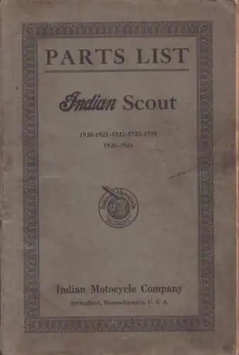 Indian Scout Ersatzteilliste 1920-1926