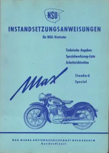 NSU Max Instandsetzungsanweisung 7.1955