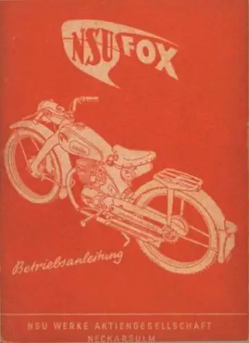 NSU Fox Bedienungsanleitung ca. 1950