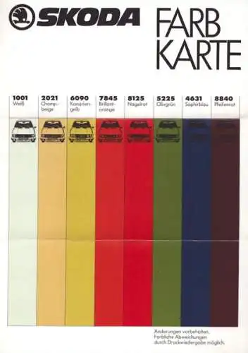 Skoda Farben ca. 1983