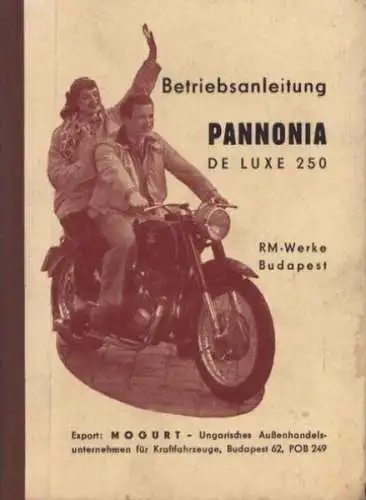 Pannonia 250 de Luxe Bedienungsanleitung 1960er Jahre