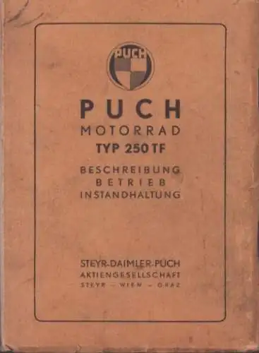 Puch Typ 250 TF Bedienungsanleitung 4.1950
