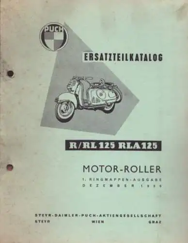 Puch R / RL 125 Ersatzteilliste 1958