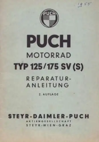 Puch Typ 125 / 175 SV(S) Reparaturanleitung 1955