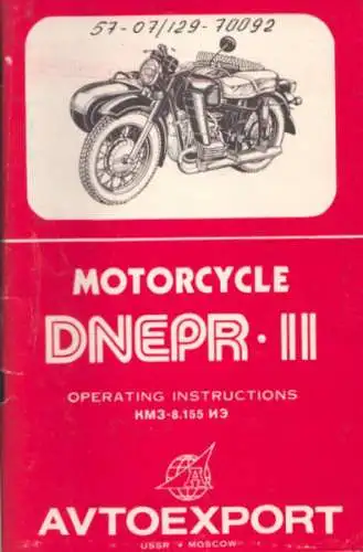 Dnepr 11 Bedienungsanleitung 1986