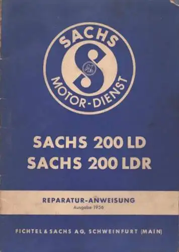 Sachs 200 LD LDR Reparaturanleitung 1956