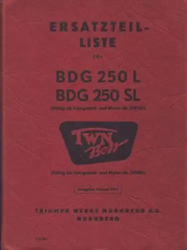 Triumph BDG 250 L / SL Ersatzteilliste 1.1955