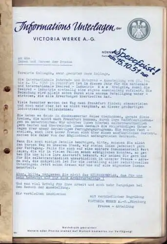 Victoria Presse Informations Unterlagen 1951-1958