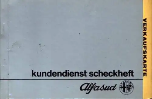 Alfa-Romeo Alfasud Kundendienst Scheckheft 9.1975