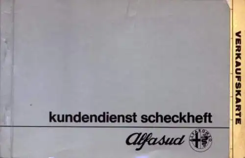 Alfa-Romeo Alfasud Kundendienst Scheckheft 1.1975