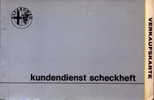 Alfa-Romeo Kundendienst Scheckheft 7.1977