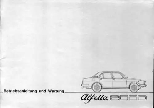 Alfa-Romeo Alfetta 2000 Bedienungsanleitung 4.1978