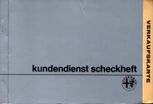Alfa-Romeo Kundendienst Scheckheft 1.1975