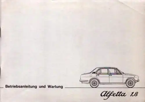 Alfa-Romeo Alfetta 1.8 Bedienungsanleitung 2.1976
