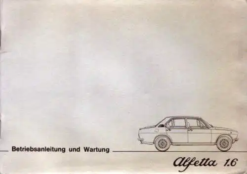 Alfa-Romeo Alfetta 1.6 Bedienungsanleitung 3.1977