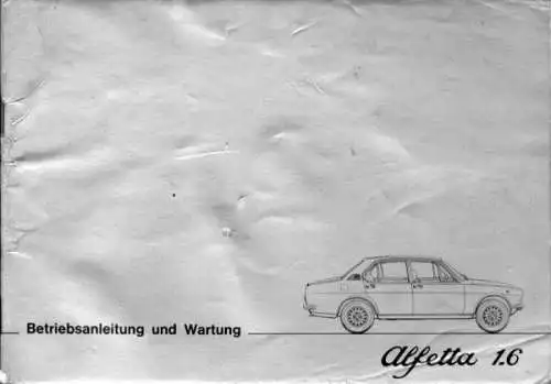 Alfa-Romeo Alfetta 1.6 Bedienungsanleitung 5.1975
