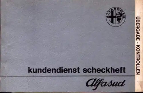 Alfa-Romeo Alfasud Kundendienst Scheckheft 6.1978