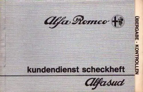 Alfa-Romeo Alfasud Kundendienst Scheckheft 2.1982