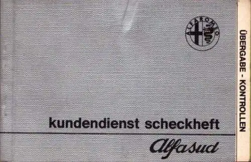 Alfa-Romeo Alfasud Kundendienst Scheckheft 12.1979