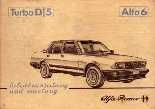 Alfa-Romeo 6 Turbo D5 Bedienungsanleitung 9.1983