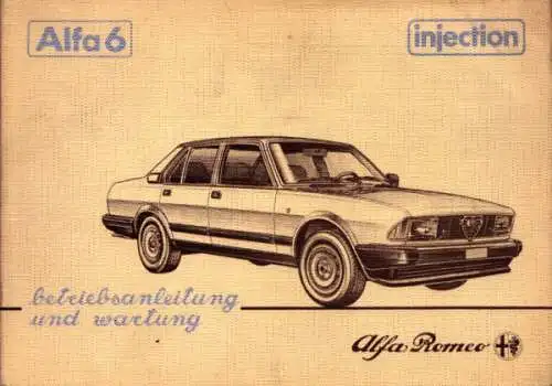 Alfa-Romeo 6 injektion Bedienungsanleitung 9.1983