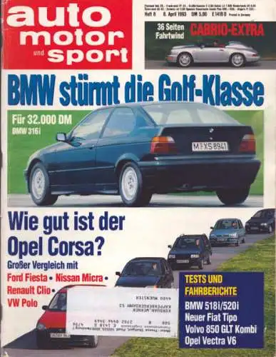 Auto, Motor & Sport 1993 Heft 8