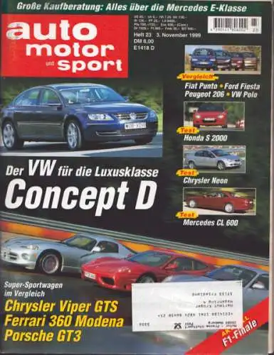 Auto, Motor & Sport 1999 Heft 23