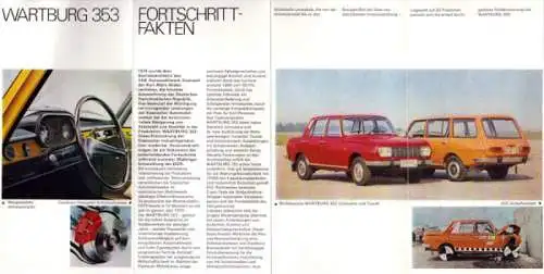 Wartburg 353 Neuheiten Prospekt 1974