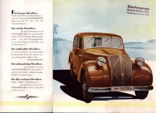 Borgward 2000 Prospekt ca. 1939