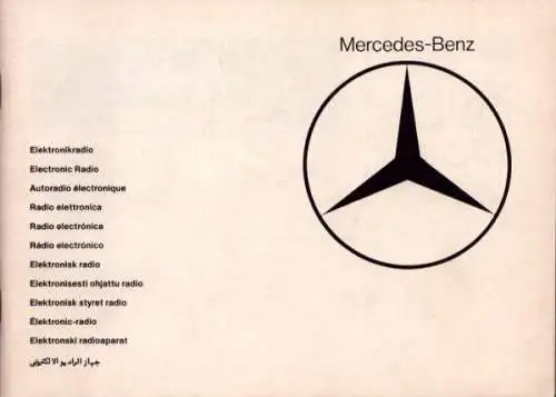 Mercedes-Benz Elektronikradio Bedienungsanleitung 1.1982
